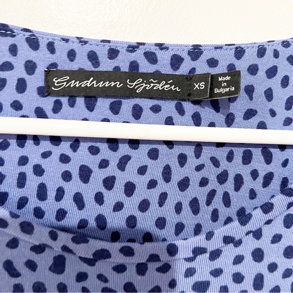 Gudrun Sjoden Abstract Dot Blue/Violet 100% Modal Printed Long Sleeve Top XS - Picture 6 of 6